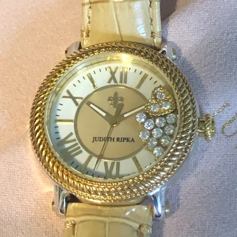 JUDITH RIPKA Odyssey Floating Heart Diamonique Charm Watch - Picture 9 of 9